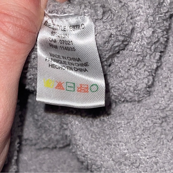 Nordstrom RDI Cozy Fuzzy Mock Neck Zip Pullover Sweatshirt Sweater Grey Medium - Picture 7 of 9